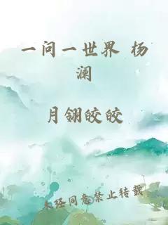 一问一世界 杨澜