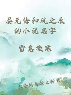 晏无悔和凤之辰的小说名字