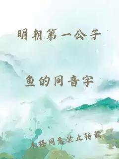 明朝第一公子