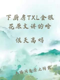 下厨房TXL金银花原文讲的啥